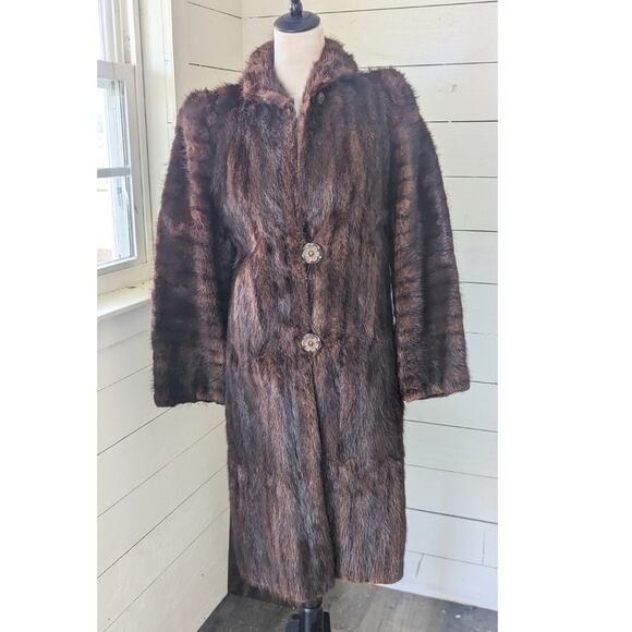 Vintage Maxi Mink Fur Coat Mod Elegance Women's Medium - Picture 14 of 14